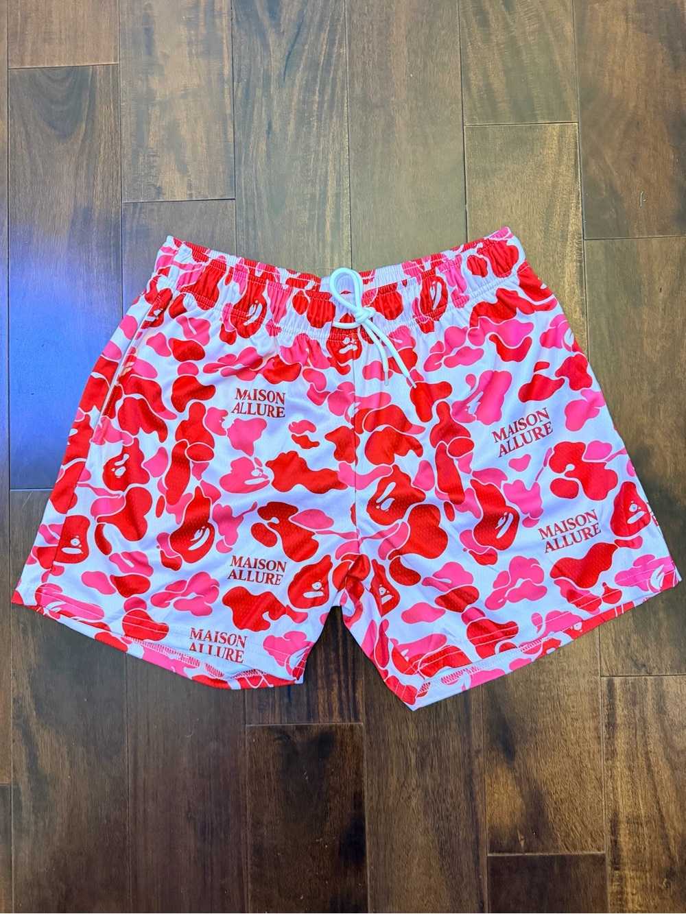 Maison Allure Red & Pink Camo Shorts